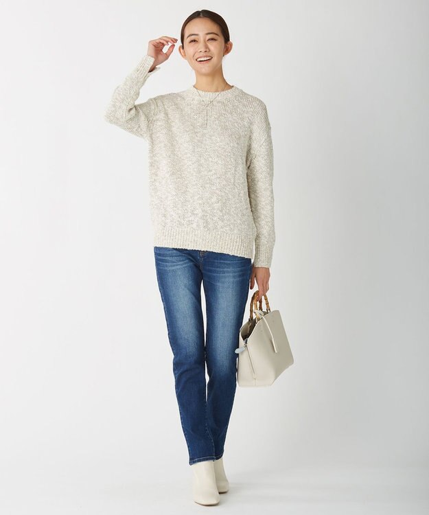 J.PRESS LADIES L 【驚異の伸縮性】10oz Stretch Denim ストレートデニムパンツ ブルー系