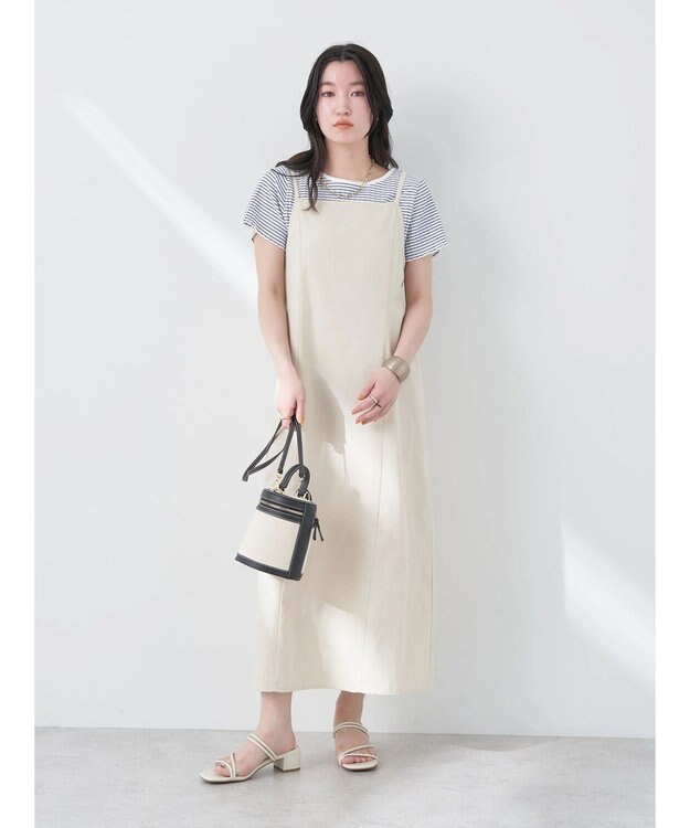 earth music&ecology リサイクルポリエステルブレンドキャミワンピース Light Beige