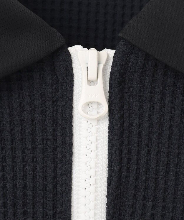 23区GOLF 【23Fondation/MEN】【UVケア】ワッフルジップアップ ブラック系