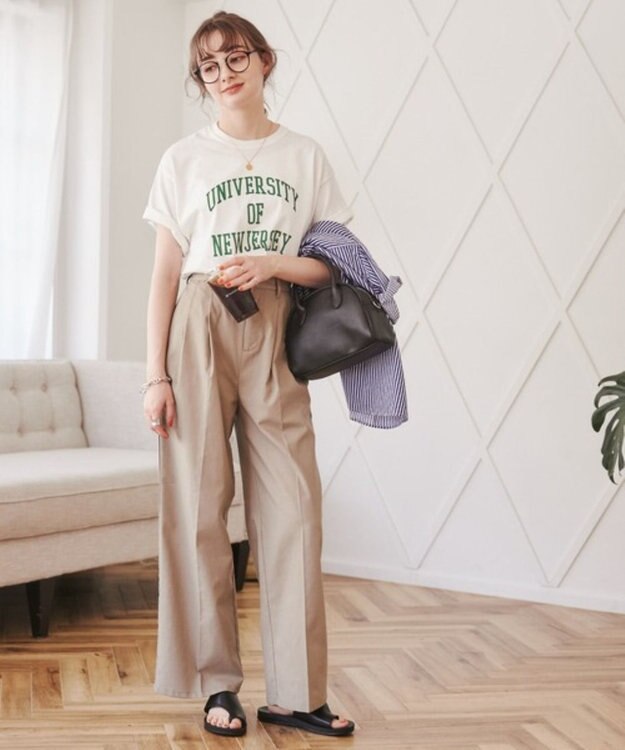 WEGO 【ANGIE VINTAGE】カレッジロゴプリントTee ホワイト