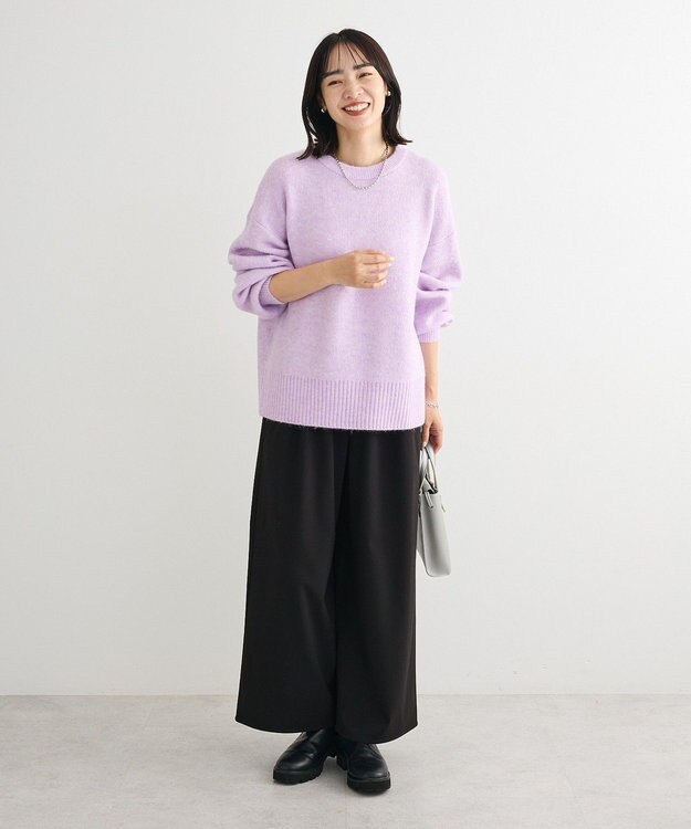 Green Parks ｆｕｗａっと袖パフニットプルオーバー Purple