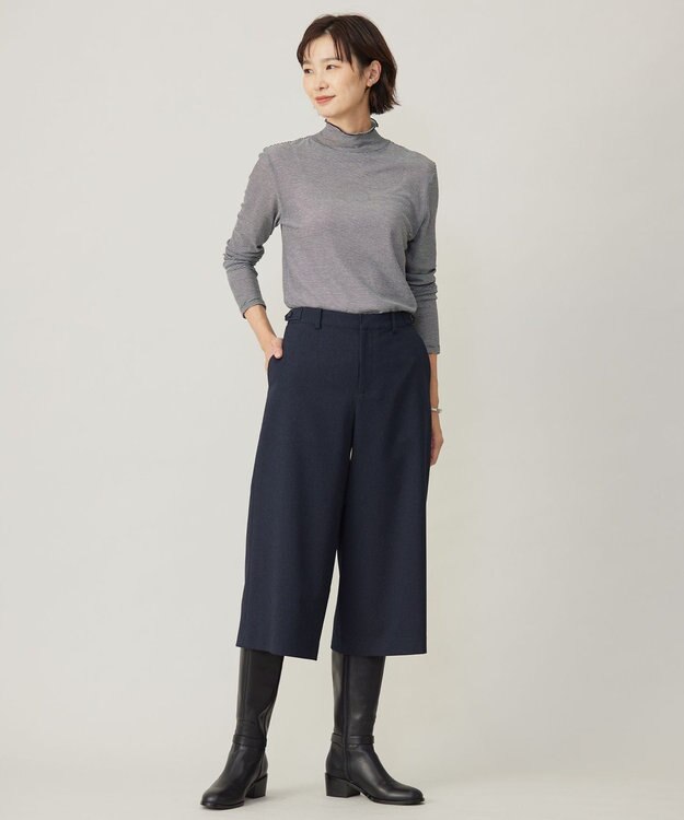 J.PRESS LADIES S 【WEB限定】シアーメローネックインナー カットソー ブラック系1