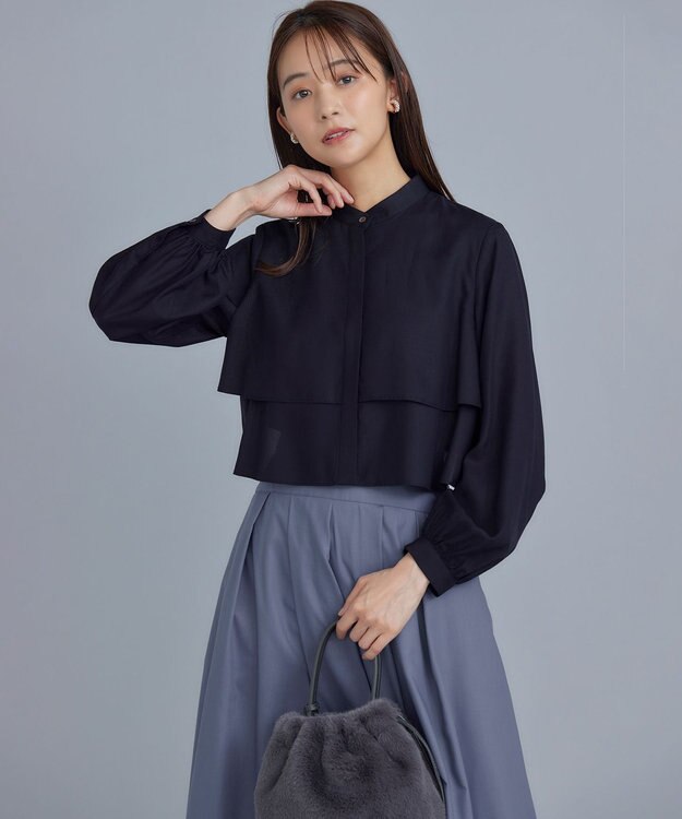 組曲 L 【WEB限定色あり】フルコーデフリルシャツ ネイビー系
