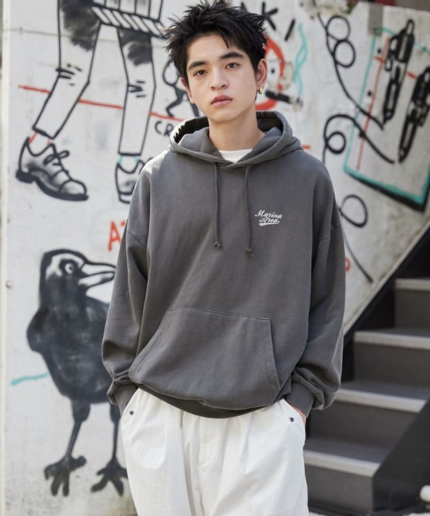 WEGO 【ユニセックス着用ITEM】ピグメントグラフィックプルパーカー 柄3