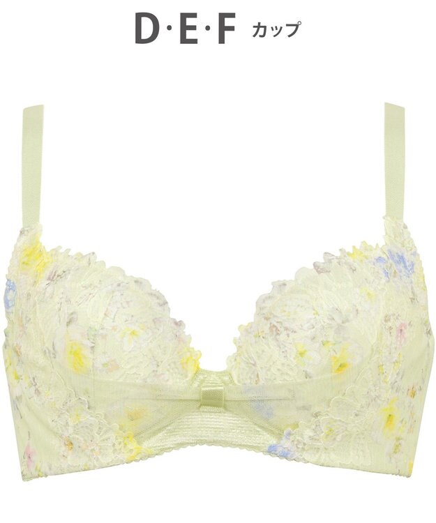 WACOAL 【リボンブラ 脇すっきり】 ブラジャー 脇高設計 着やせシルエット 谷間をメイクしてキープ Gカップまで対応 大きいサイズ レディース BRB433 /ワコール メロン