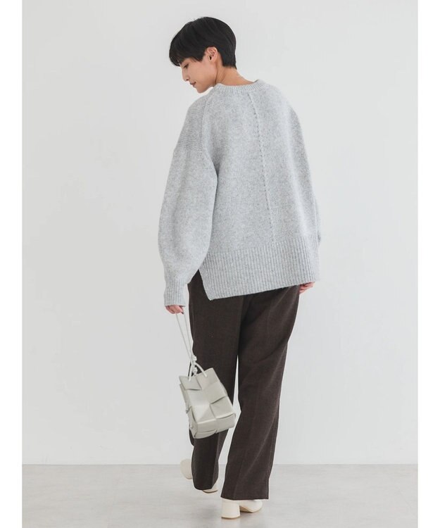 AMERICAN HOLIC サイドスリット袖ボリュームニットプルオーバー Light Gray Mixture