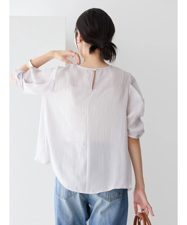 AMERICAN HOLIC 袖コンシャスブラウス Light Gray