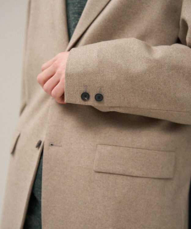 ATON MERINO COLLEGE FLANNEL | テーラードジャケット - UNISEX BEIGE