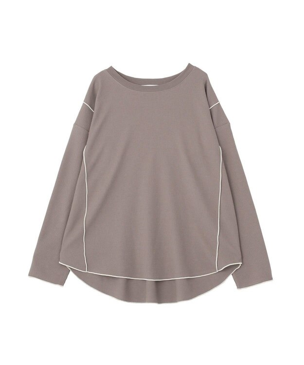 AMERICAN HOLIC 【WEB限定】ワッフル配色メロープルオーバー Charcoal Gray