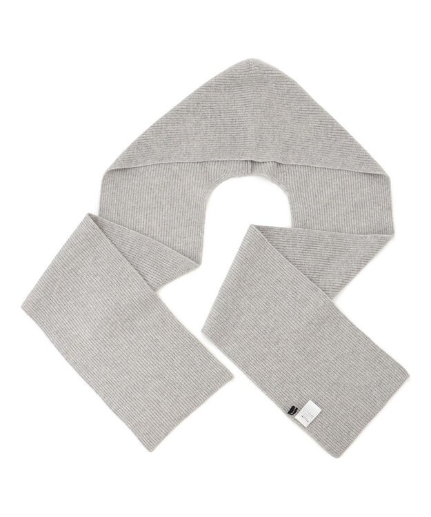 23区 【洗える】カシミヤブレンド フーディ ストール ライトグレー系