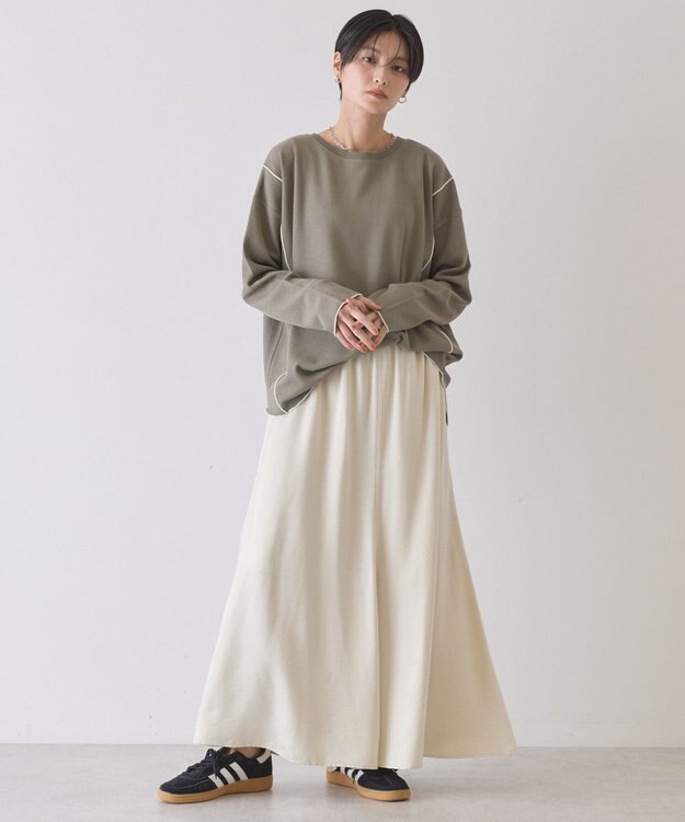 AMERICAN HOLIC 【WEB限定】ワッフル配色メロープルオーバー Khaki