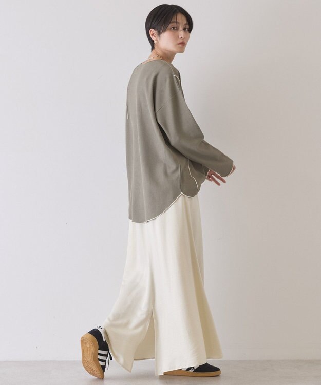 AMERICAN HOLIC 【WEB限定】ワッフル配色メロープルオーバー Khaki