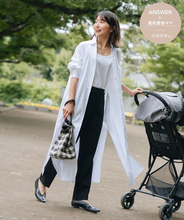 #Newans 【ANSWER for 産前産後ママ】リボン取り外し可能！シャツカラーワンピース