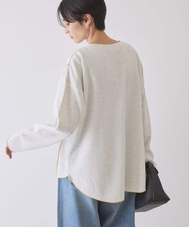 AMERICAN HOLIC 【WEB限定】ワッフル配色メロープルオーバー Oatmeal