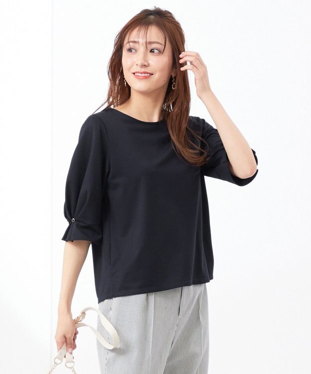 ANY SIS S 【接触冷感・UVカット】サカリバクルーネック プルオーバー ネイビー