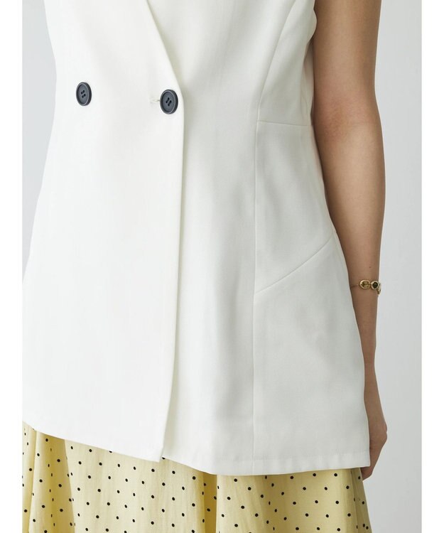 Green Parks AnriettMusee ネック切替デザインベスト Off White