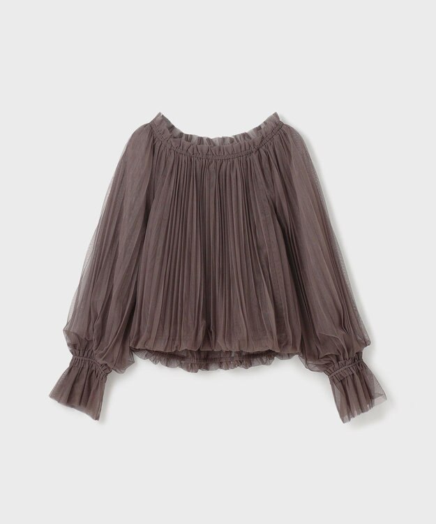 GRACE CONTINENTAL チュールプリーツトップ ブラウン
