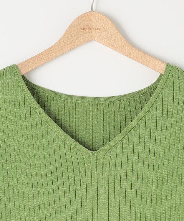 SHARE PARK LADIES 【セットアイテム】レーヨンナイロンニットワンピース グリーン系