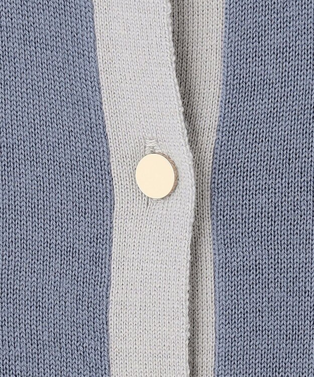 J.PRESS LADIES 【洗える】トリムツイン ニット サックスブルー系