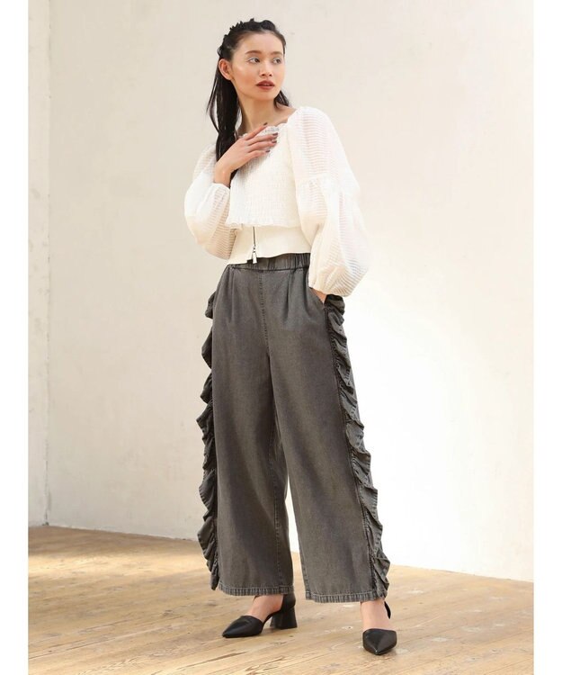 Green Parks ■ＥＳＣＡＲ　２ｗａｙ　シアーギンガムプルオーバー Off White