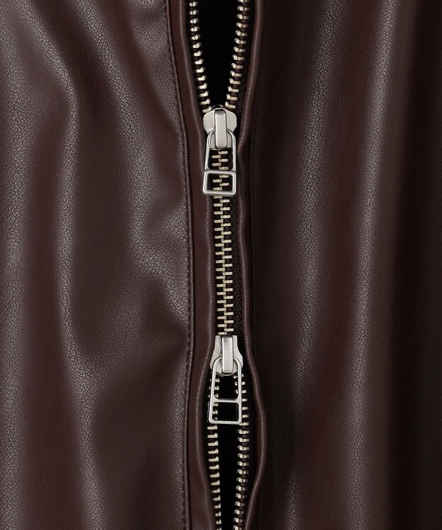 UNFILO MENS アラエルレザーライク ブルゾン ダークブラウン