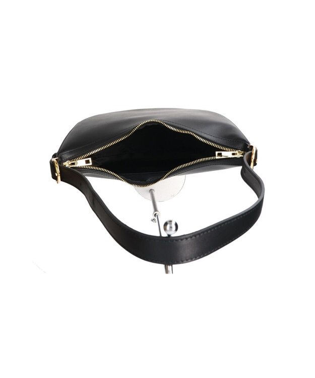 INTER-CHAUSSURES 【CHRISTIAN VILLA】ミディアムサイズレザーホーボーバッグ ブラック