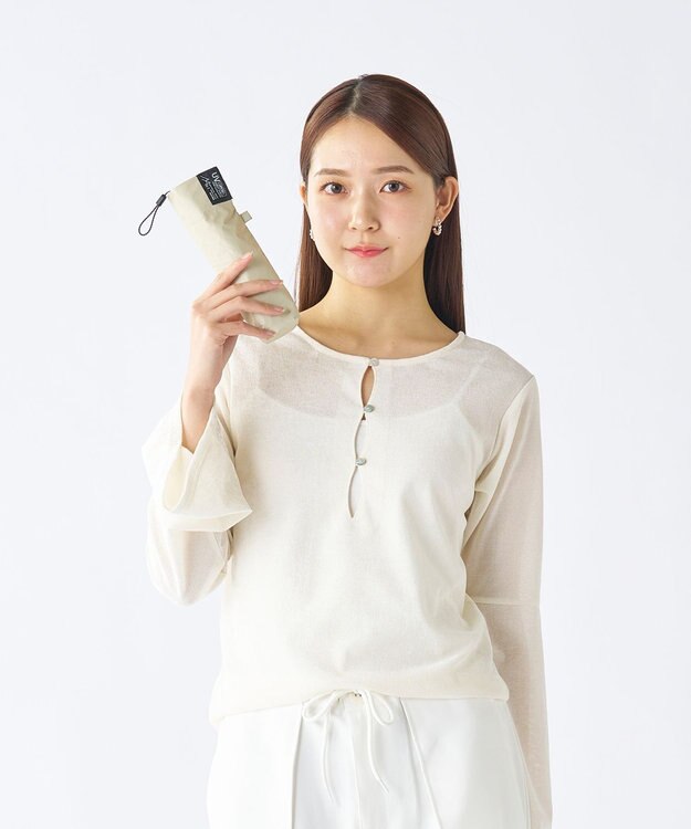 MOONBAT 【遮光100％/超軽量/大きめ】マジで軽い傘 晴雨兼用 折りたたみ日傘 マジカルテックプロテクション 61cm ベージュ