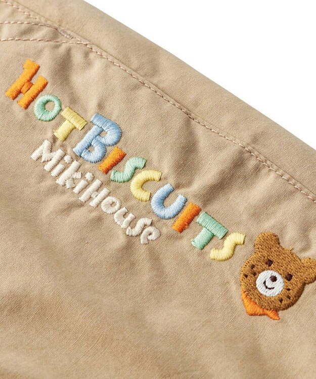 MIKI HOUSE HOT BISCUITS 【80-120cm】 パステルロゴ 6分丈パンツ ベージュ