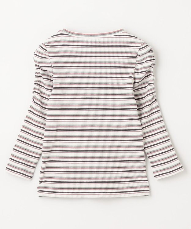 ANY KIDS 七分袖 テレコボーダー Tシャツ エクリュ系