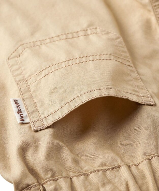 MIKI HOUSE HOT BISCUITS 【80-120cm】 パステルロゴ 6分丈パンツ ベージュ