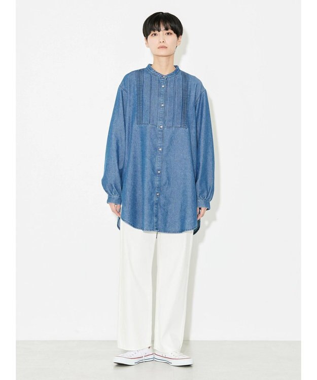 AMERICAN HOLIC デニムブザムバックボタンチュニック Indigo