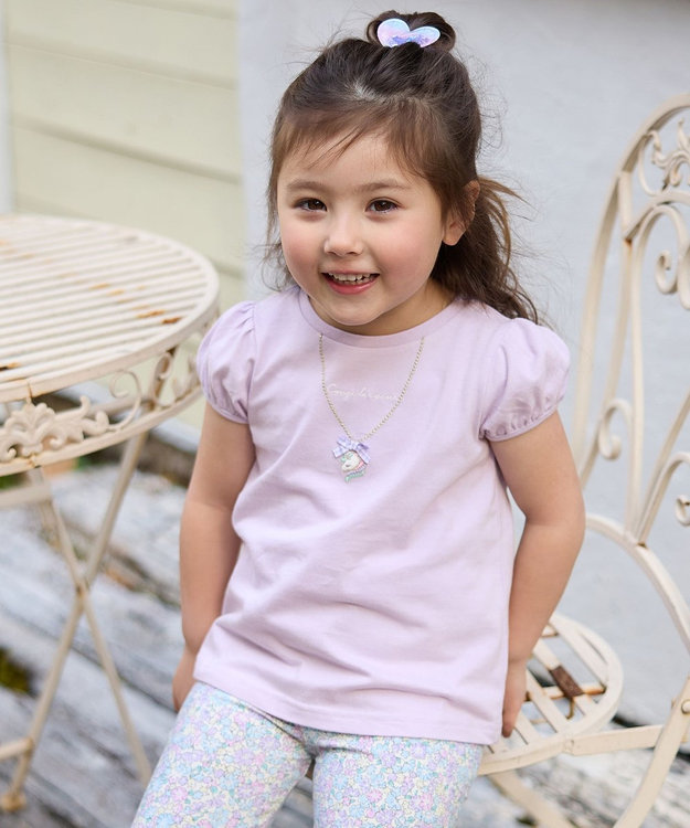 ANY KIDS ネックレス モチーフ Tシャツ ラベンダー（ユニコーン）