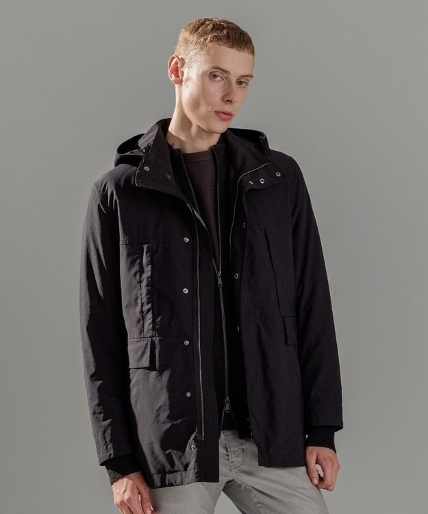 JOSEPH HOMME スプリットピーチストレッチ　コート ブラック系