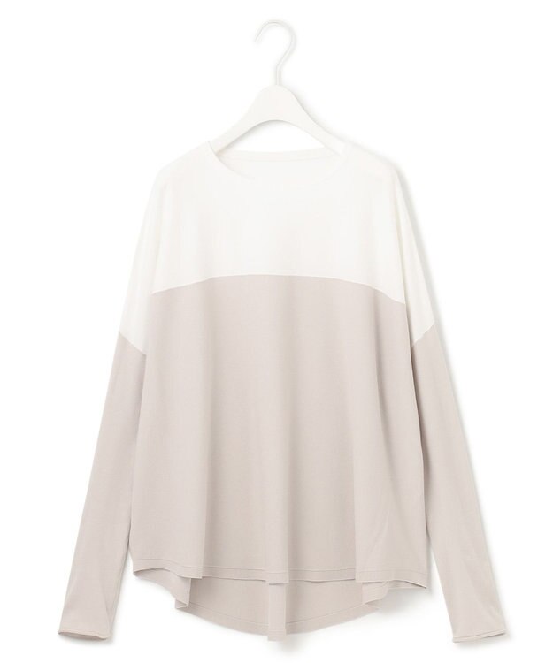 ICB 【洗える】 ヴィスコースワイド プルオーバー オフホワイト×トープ系