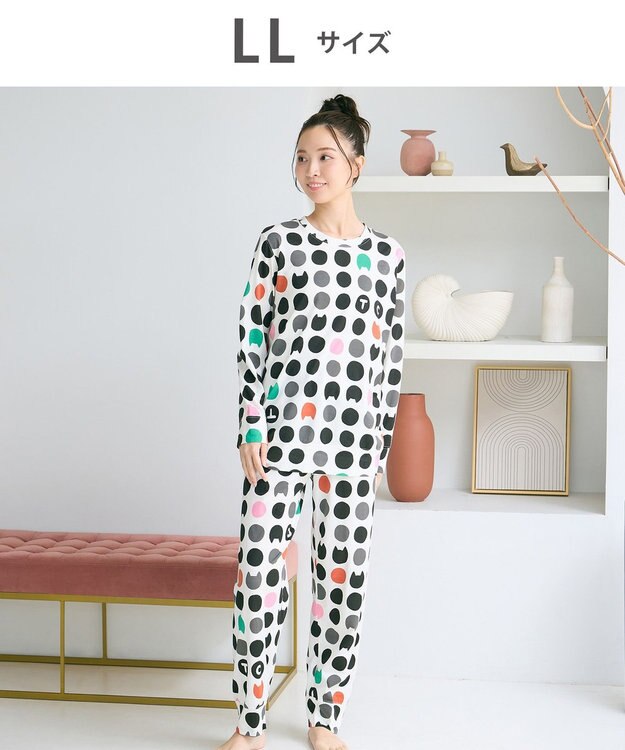 tsumori chisato SLEEP ツモリチサト パジャマ 綿100%(本体) 天竺素材 長袖 長ズボン レディース UDX598 /ワコール アイボリー