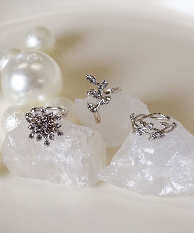 Tiaclasse 【選べる3種類】プラントモチーフイヤーカフ シルバーＡ