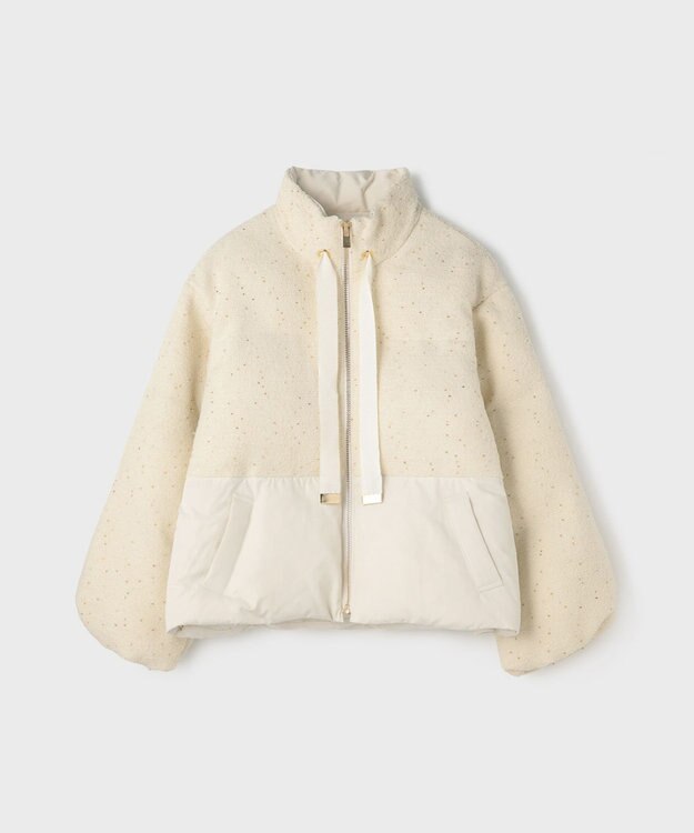 GRACE CONTINENTAL ツイードコンビパフィーブルゾン キナリ