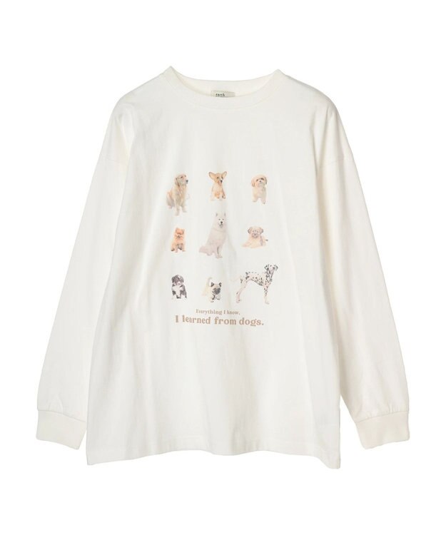 earth music&ecology アソートアニマルプリントロンＴｅｅ Brown