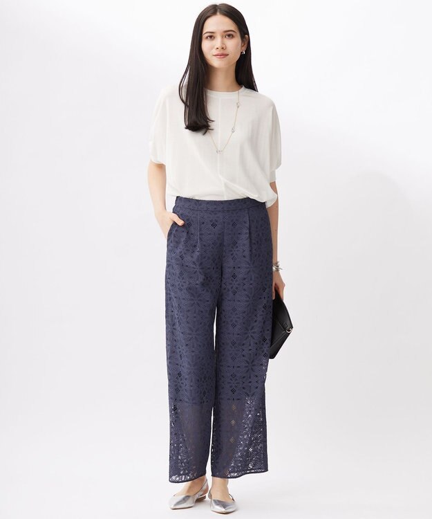 自由区 ドレーピードルマンスリーブ ニットソー オフホワイト