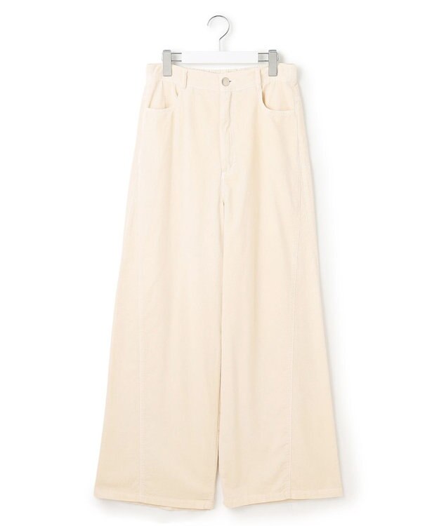 23区 S 【滝沢眞規子さん着用/洗える】コットン コーデュロイ ワイド パンツ ホワイト系