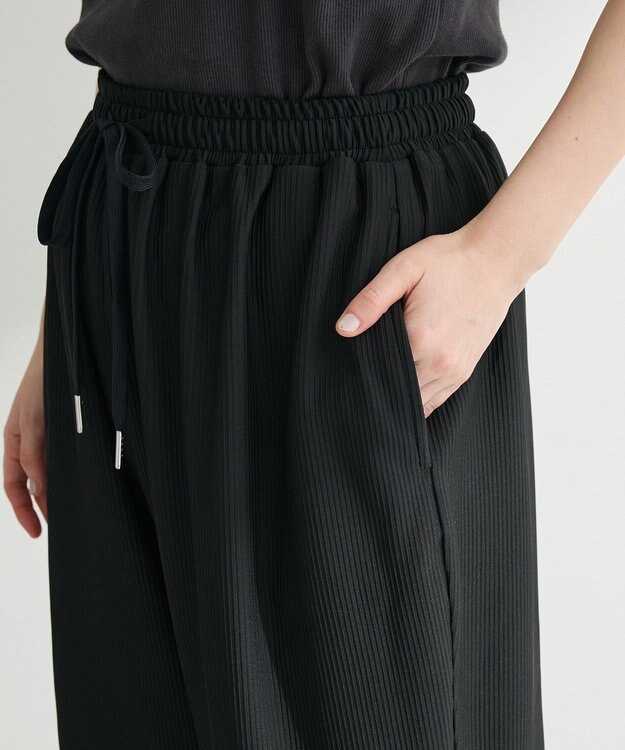 Green Parks セルフカットリブパンツ Black