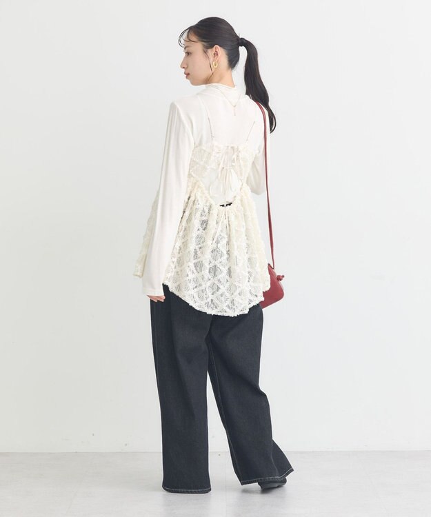 earth music&ecology 【予約】フリンジレースキャミビスチェ ブラック