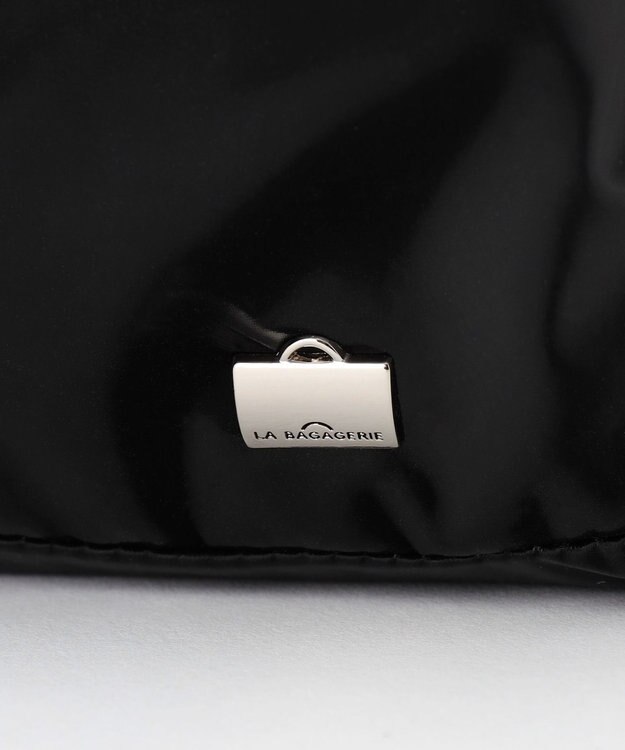 LA BAGAGERIE メタリックドロストポケット　ミニショルダーバッグ ブラック