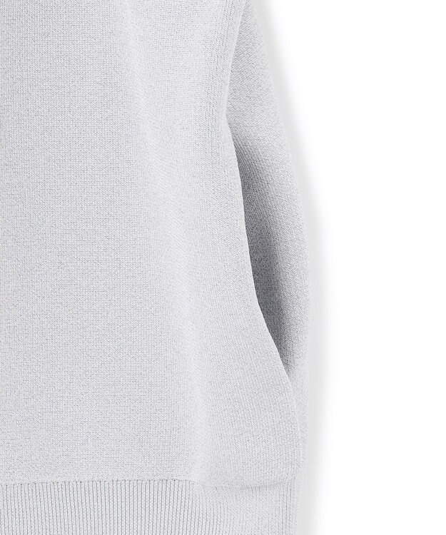 ICB L 【洗える】コットンポリエステルスムース ニットブルゾン シルバー系