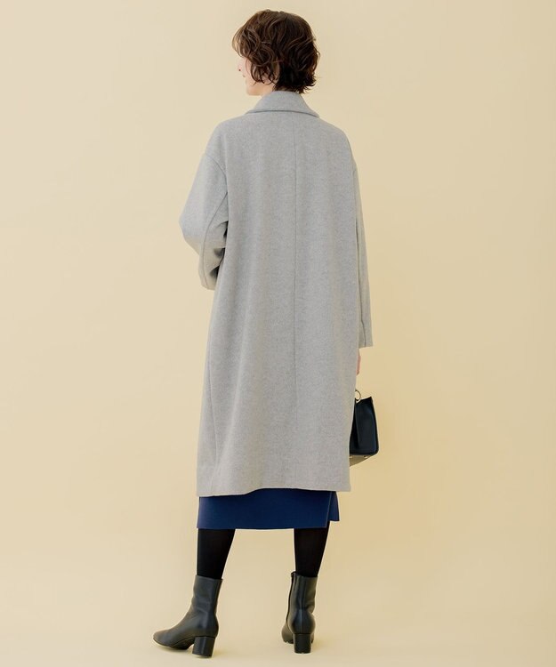 自由区 L 【WEB限定】ブラッシュドビーバー チェスターコート ライトグレー系