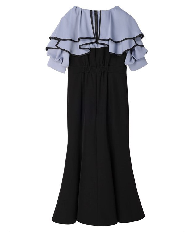 earth music&ecology パイピング衿付きドッキングワンピース Black