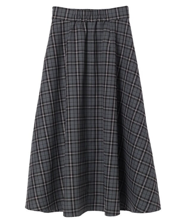 earth music&ecology チェックフレアスカート Check Gray