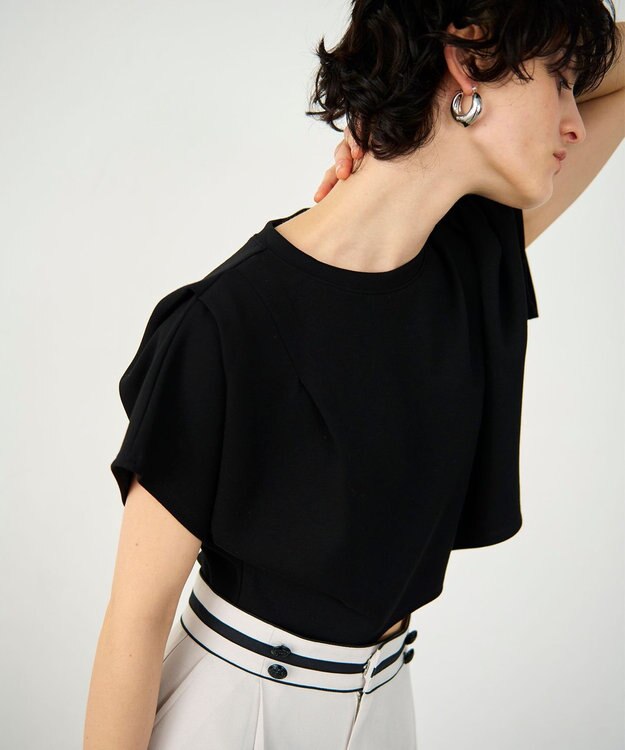 GRACE CONTINENTAL タックショートトップ ブラック