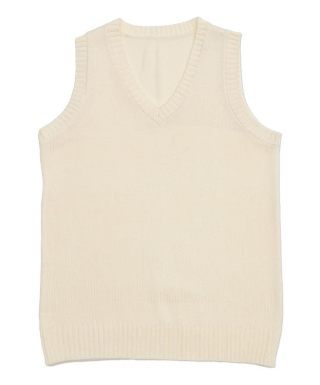 WEGO 【SCHOOLITEM】ベーシックニットベスト オフホワイト