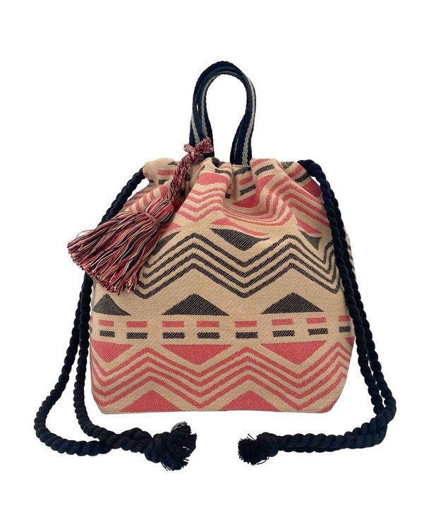 ROOTOTE 1241【巾着タイプ】LT.デリ.エスニックパターン-A 02：ジグザグ